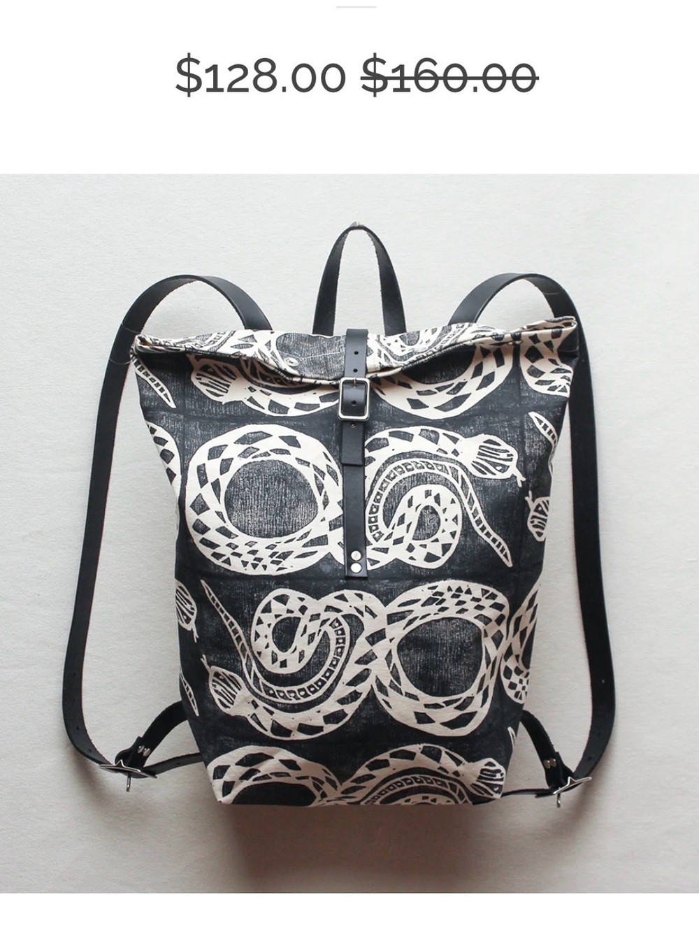 Julia Canright Snake Block Print Large Backpack - Picture 9 of 9